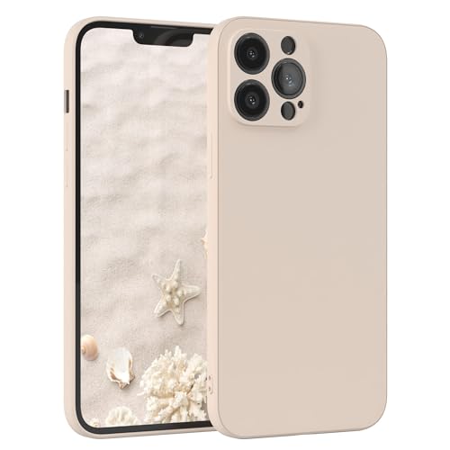 EAZY CASE - Silikonhülle für iPhone 13 Pro Max Hülle Silikon Case Beige weich stoßfeste Handyhülle Schutzhülle mit Kameraschutz Dünn Premium Schutz Cover TPU Phone Bumper in Pastell Taupe Matt
