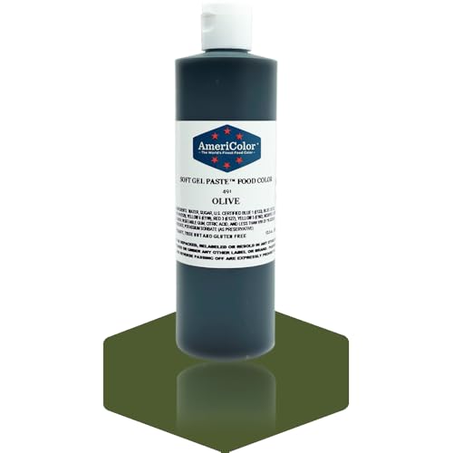 AmeriColor, Olive, 13.5 Ounce Bottle, Soft Gel Paste Food Color