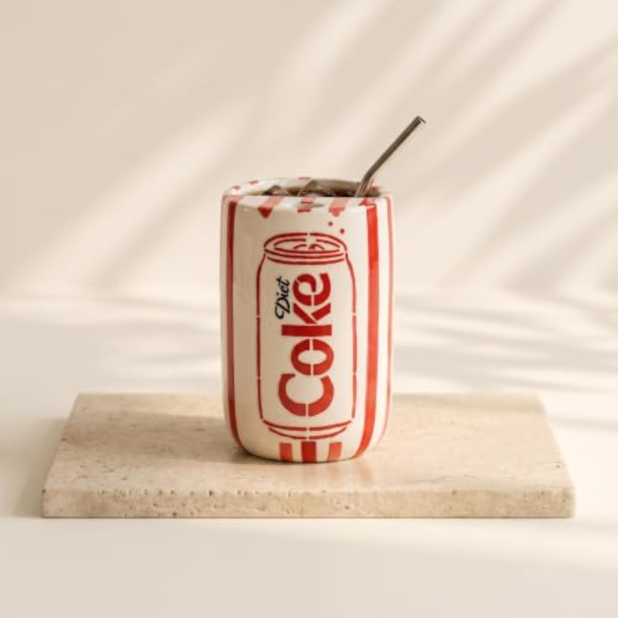 Trending Ceramic Tumbler for Cold Drink Soda Can with Straw