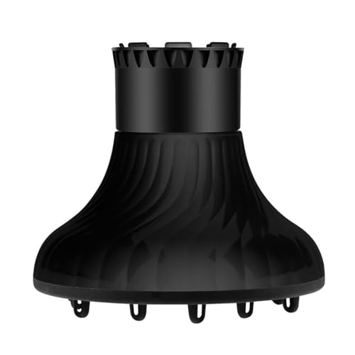Difusor de pelo con válvula de calor, difusor ligero para secador de pelo rizado, 3,8 cm y 6 cm, difusor ajustable para rulos, difusor de secador de pelo para encrespamiento, radiador baño (negro,