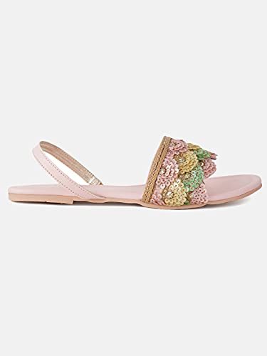 Image of Marc Loire Women's Embroidered and Embellished Flat Fashion Sandals