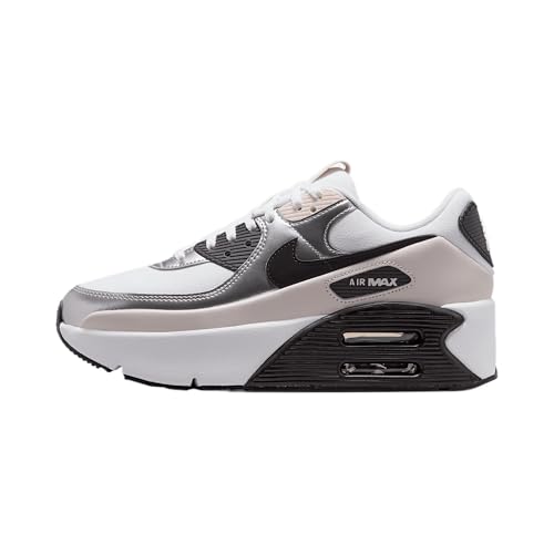 Nike Air Max 90 LV8 Women's Shoes (IB0170-100, White/Phantom/Metallic Silver/Black)