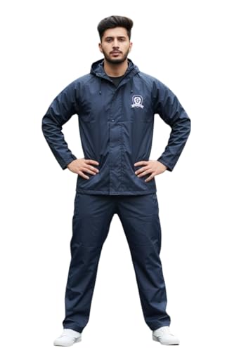 Image of Men's Waterproof Raincoat with Hood | All-Season Lightweight Rain Wear for Bike Riding, Travel & Outdoor Use | Full Sleeve Windproof Rain Jacket for Men