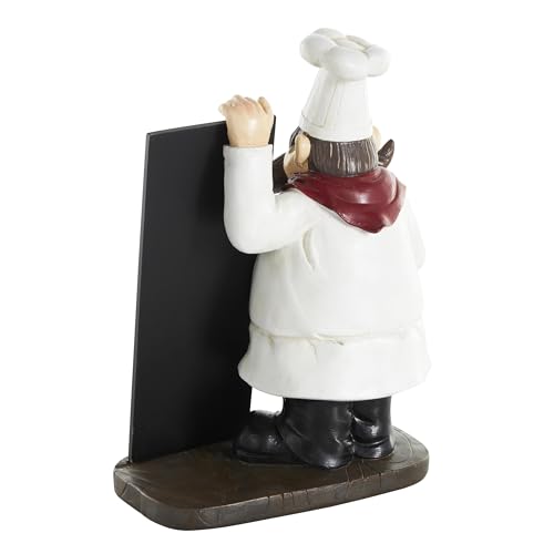 Escultura decorativa chef polystone negra 8x5x11 in miniatura 6