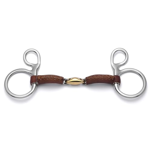 Cavalon Baucher Lozenge Leather Covered Snaffle Bit (5