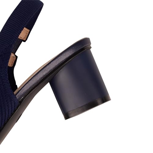 YEOJOU Women's Closed Toe Slingback Heels Kitten Heel Knit Pumps Dress Shoes4