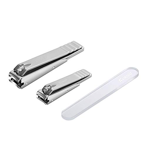 Nail Clipper set 3 Pieces – Stainless steel fingernails & toenails clipper & nail polisher nail kit, durable material and no splash design, (silver)