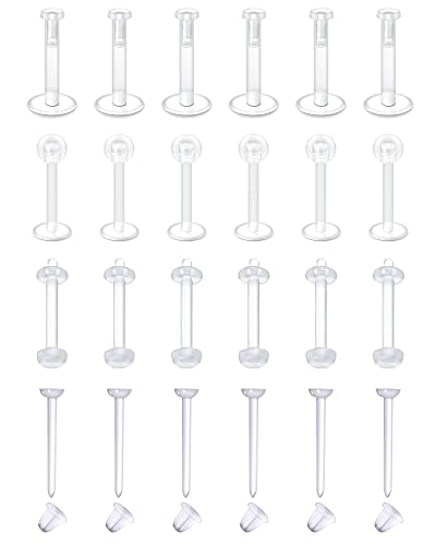 MODRSA 16g 20g Clear Cartilage Earrings Stud Plastic Earrings Clear