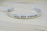 One Day Closer | Long Distance Relationship Hand Stamped Jewelry Deployment Gift For Her Countdown LDR Love | Hand Stamped Aluminum Bracelet