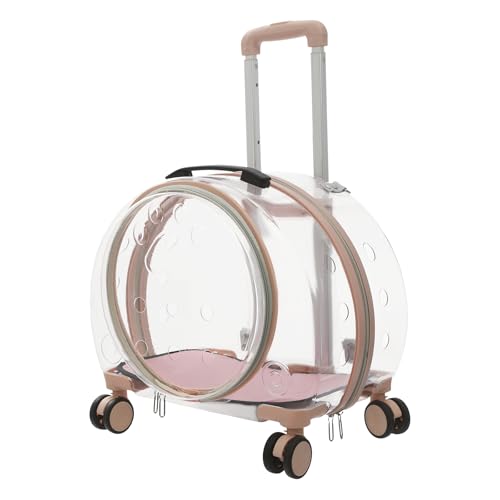 Rolling Clear Cat Carrier 3-in-1 with Wheels and Backpack