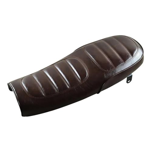 Cojín de asiento de motocicleta vintage universal negro marrón de 63 cm