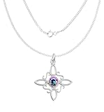 Only faith Collar Nudo de Bruja plata de ley con Piedra Natural,...