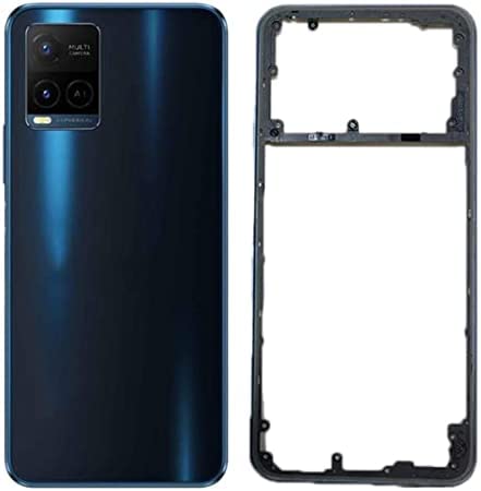 SHOWGOOD - Cover posteriore per Vivo Y21 Y21s Y21a Y21e Y21t copribatteria+telaio centrale per vivo y32 y33s y33t custodia con obiettivo fotocamera (nero senza lente)