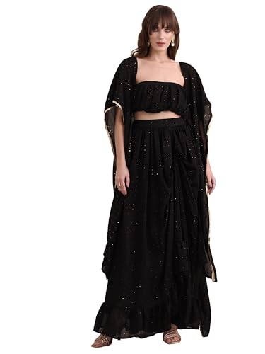 Image of PURVAJA Women's Maxi Fit & Flare Viscose Ethnic Co-Ords