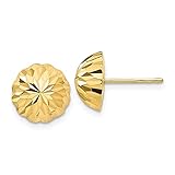14k Yellow Gold 10mm Domed Post Stud Earrings Ball Button Fine Jewelry For Women Gifts For Her