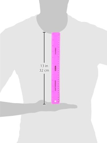 BAZIC 12-Inch (30cm) Shatterproof Flexible Ruler, Single Ruler