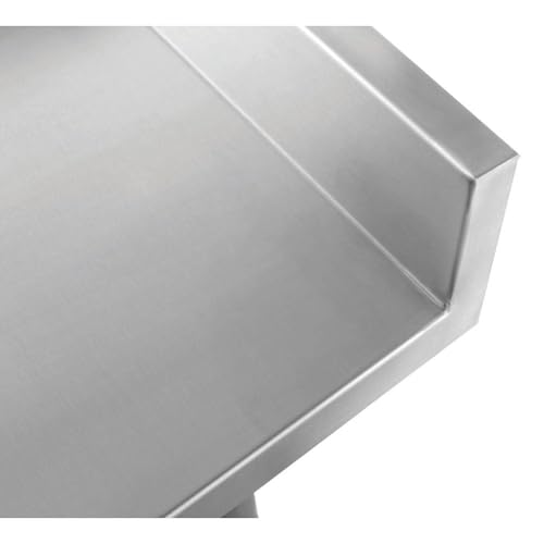 Image of Kratos Commercial Worktable, All-Stainless Steel Kitchen Prep Table with Undershelf and Backsplash, 48 inchDx30 inchW, NSF, 16ga /304SS (28W-314)