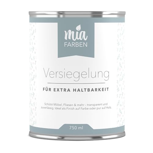 miafarben Versiegelung Klarlack für Kreidefarbe & Möbellack transparent wasserbasiert für Holz Möbel Parkett & Treppen Innen (matt 750ml)