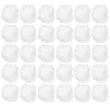 Tosnail 30 Pack 4 Inch White Faux Fur Pom Poms Flurry Pompom Balls with Elastic Band, Knitting Crafting Accessories for Hat, Shoes, Scarves, Bag Charms