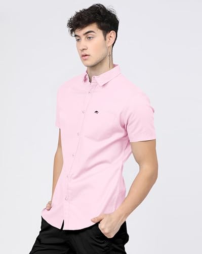 Image of BRUCEWANE Men's 100% Cotton Half Sleeve Shirt