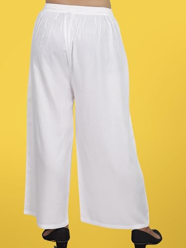 Image of KASANI Women's Solid Rayon Palazzo Pants Regular Palazo