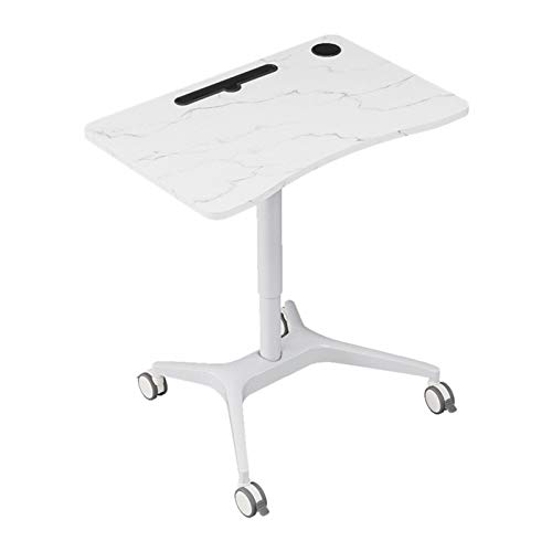 Foldable Laptop Stand Overbed Table Adjustable Overbed Table, C Shaped Notebook Laptop Desk Office Conference Room School (Color : White)