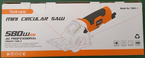 Yunirvana Compact Circular Saw, 580W Power, 3500 RPM, 28.5mm Max Cutting Depth, Includes 3X 85mm Blades, Laser Guide for Precision, Ideal for Cutting Wood, PVC, and More 10 Yunirvana Compact Circular Saw, 580W Power, 3500 RPM, 28.5mm Max Cutting Depth, Includes 3X 85mm Blades, Laser Guide for Precision, Ideal for Cutting Wood, PVC, and More - Image 10