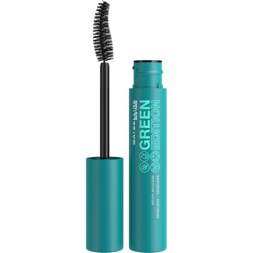 Maybelline New York Mascara Volume Enrichi en Beurre de Karité Brosse en Fibres Végétales Edition Mega Mousse Teinte : Brownish 03