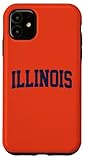 Illinois residents including Illinois adults & kids will love this simple retro Illinois throwback design that says Illinois in classic retro Illinois orange blue! A great gift for Christmas, Birthdays, Holidays, college students, and Illinois sports...
