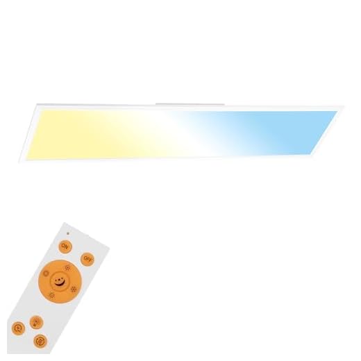 OUBO LED Panel 30x30cm Neutralweiß 4000K 18W 1700 Lumen Weißrahmen LED Wandleuchte Deckenleuchte für Büroräume, Flure, Messehallen, inkl. Trafo und Anbauwinkel 2 Briloner Leuchten - LED Deckenleuchte-Panel, dimmbar, Farbtemperatursteuerung, Fernbedienung, 36W, 3800 lm, LED-Lampe, Deckenlampe, weiß, 1.20 m