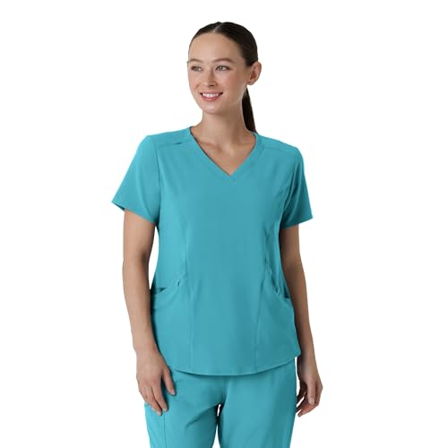 Wink Renew Women's V-Neck Scrub Top - Teal Blue, M