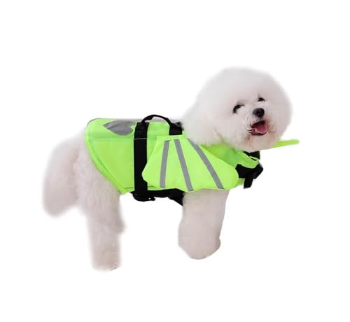 Yucahype XS-2XL 犬用ライフジャケット 調節可能 水泳救命胴衣 量 救助ハンドル付き 反射ライン 着脱が簡単 超小型犬 小型犬 中型犬 水泳必需品(XS グリーン)