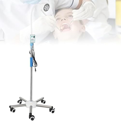 LQQYJSM Illuminazione Ausiliaria Chirurgica Lampada per Visita Medica, Lampada Mobile per Visita Ginecologica LED, Lampada per Esami Chirurgici Rotazione A 360° Base in Acciaio Inossidabile