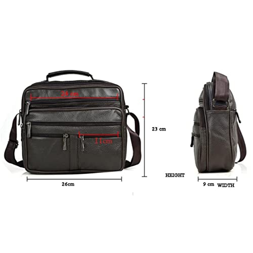 JSEIAJB Men's Genuine Leather Messenger Coffee Middle Size Handbags Tote Men Briefcase2