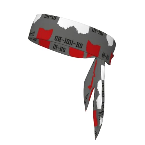 YZDPLO Sports Head Tie Ohio State Gray Tie Sweatband Headband Men Women Elastic Bandana Adjustable Non-Slip Moisture Wicking for Running Football Yoga Workout Athletic Hair Ninja Head Band