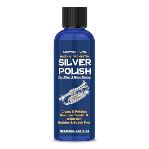 Pulidor de plata de 100 ml para instrumentos chapados en plata, revive el brillo y protege contra el deslustre para músicos y coleccionistas
