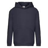 Fruit of the Loom Premium Felpa con Cappuccio Bambini (5-6 Anni) (Blu Scuro)