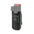 RIGID TQ Tourniquet Case for Generation 7 C-A-T Tourniquet, Belt (Tek-Lok) Attachment, Black with GRAY CROSS. (Tourniquet Not Included)