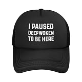 Georgeston I Paused Deepwoken to Be Here Hat Funny Trucker Hats for Men Funny Baseball Hats Funny Birthday Gifts Black