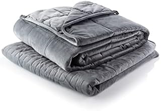 Minky Luxury Weighted Blanket | Grey | Removable Washable Cover | Heavyweight Blanket for Anxiety Stress | 5kg 190x90cm
