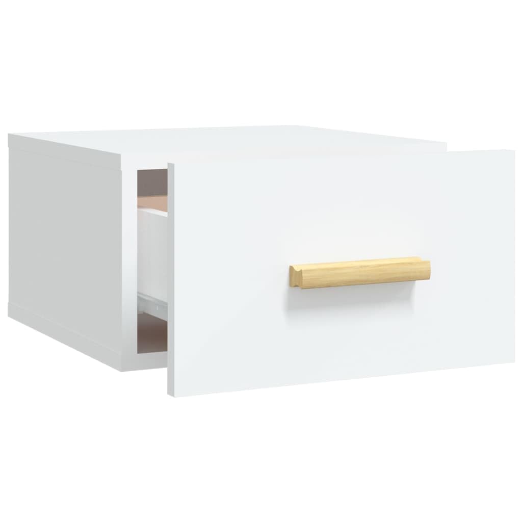 vidaXL Mesitas de Noche de Pared 2 uds Blanco 35x35x20 cm