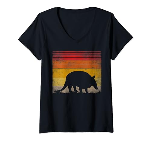 Armadillo Lover Retro Style Distressed Vintage Armadillo V-Neck T-Shirt