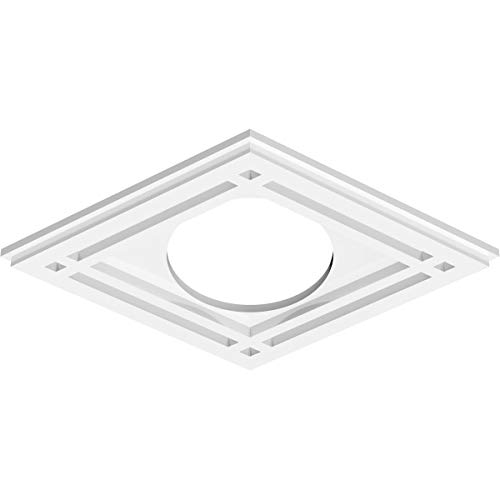 Image of Ekena Millwork CMP18X12DD-06000 Diamond Architectural Grade PVC Contemporary Urethane Ceiling Medallions 18 inchW x 12 inchH x 6 inchID x 6 1 /4 inchC x 1 inchP