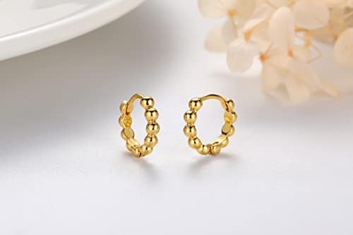 Hoop Earrings Silver 925 Small, 3 Pairs Hoop Earrings Silver Gold Hoop Earrings(8mm/10mm/12mm), Earrings Gold Plated Hoop Earrings Small Huggies Hoop Earrings for Women Men Girls