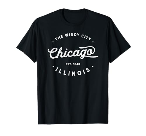 Classic Retro Vintage Chicago Illinois Windy City Novelty T-Shirt