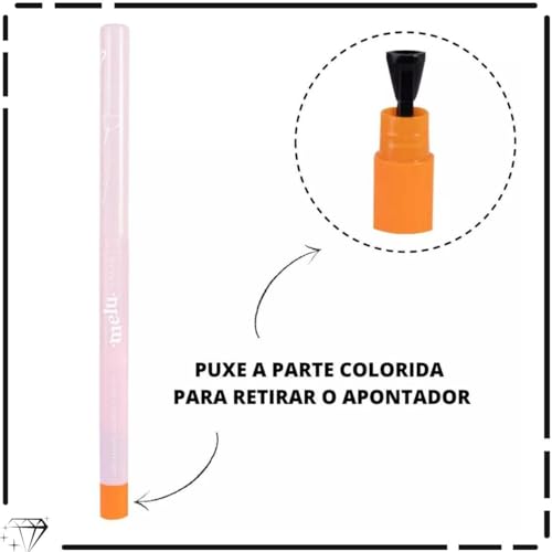 Kit 6 Lápis Delineador de Olhos Coloridos Melu Cores Vibrantes e Durabilidade Incrível
