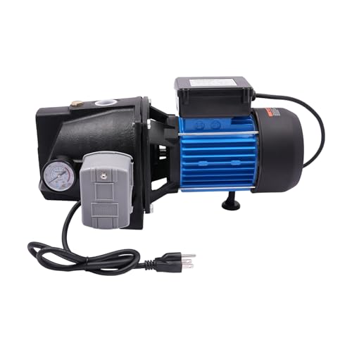 CILDON Shallow Well Jet Pump Iron, 1 Inch large Shallow Well Pump, 216.54 FT Lift, 25FT Well Depth Up to, Pump with a Pressure Switch, Well Pump for Farm Irrigation