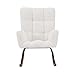 Geelife Comfy Upholstered Rocking Chair with High Backrest for Nursing Baby, Reading, Napping