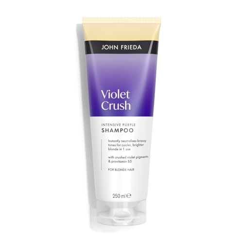 John Frieda Violet Crush Intensive Purple Shampoo 250ml. Blonde Hair Toning Care for Brassy Hair and Soft Shine