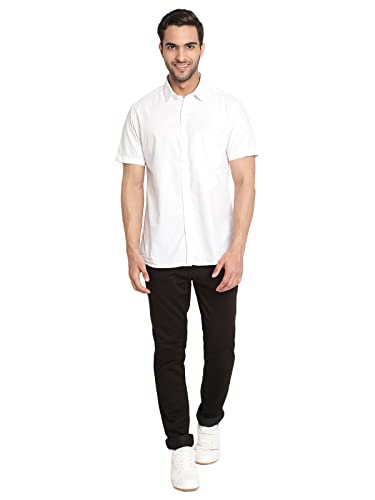 Image of Cantabil Cotton Solid Half Sleeve Regular Fit Casual Shirt for Men with Pocket | Cotton Casual Shirt for Men | Casual Wear Shirts for Men (P-MSHC00247A)